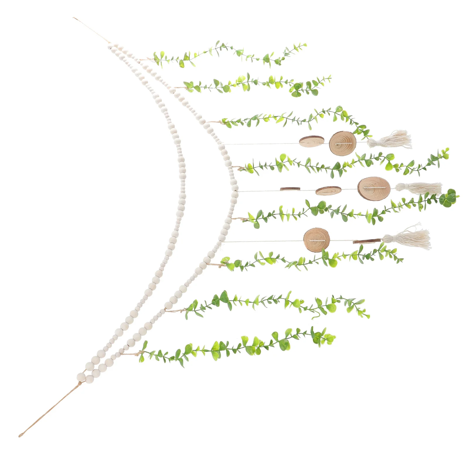 معلقة عرض الصور جدار ديكور بوهو الخرز الخشبي جارلاند حامل الصورة لغرفة النوم غرفة المعيشة تخزين مكرميه ريفي مثالي