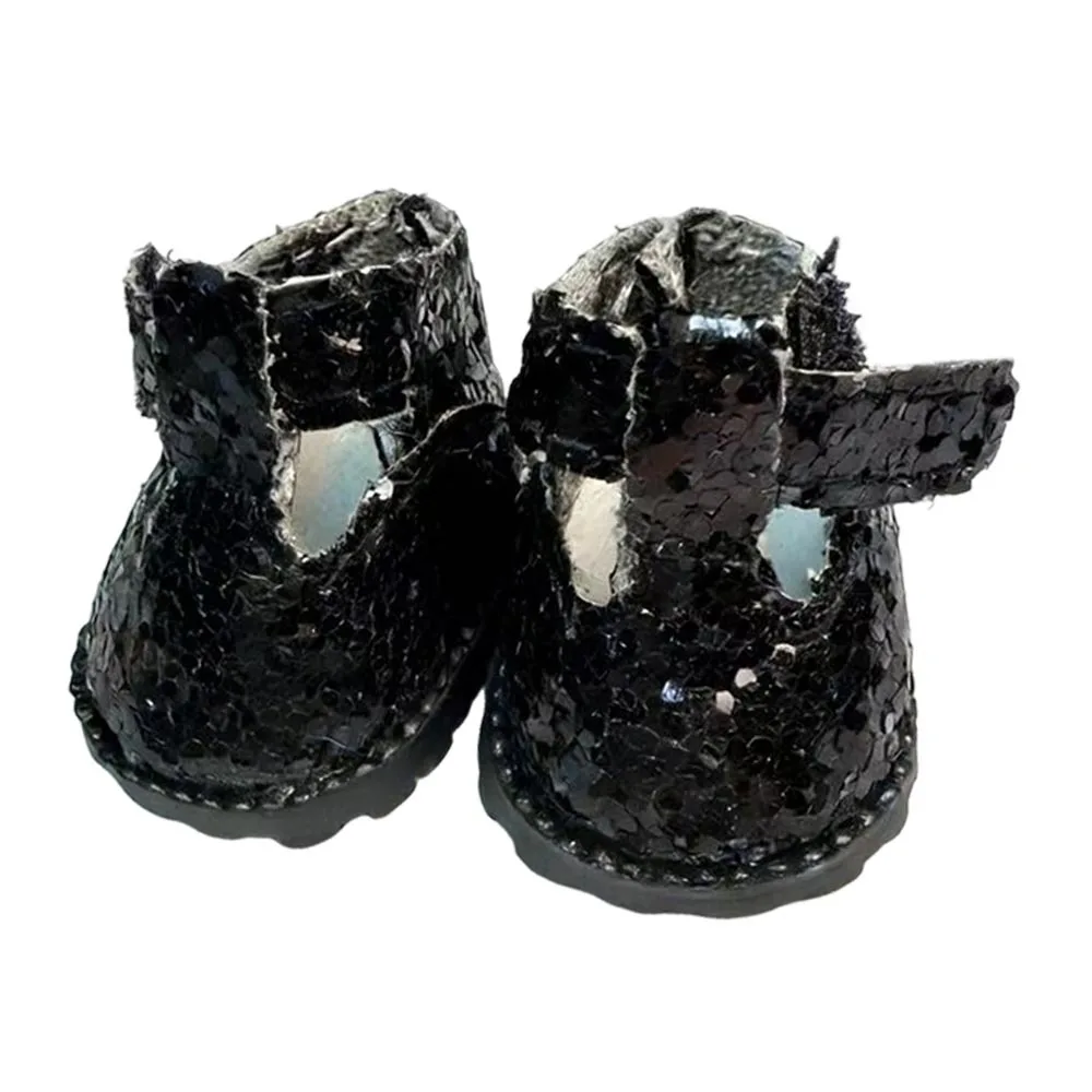 Leather Material Doll Shoes Sequins Design Small Size Miniature Shoes 3.5cm Size Miniature Design Mini Boots