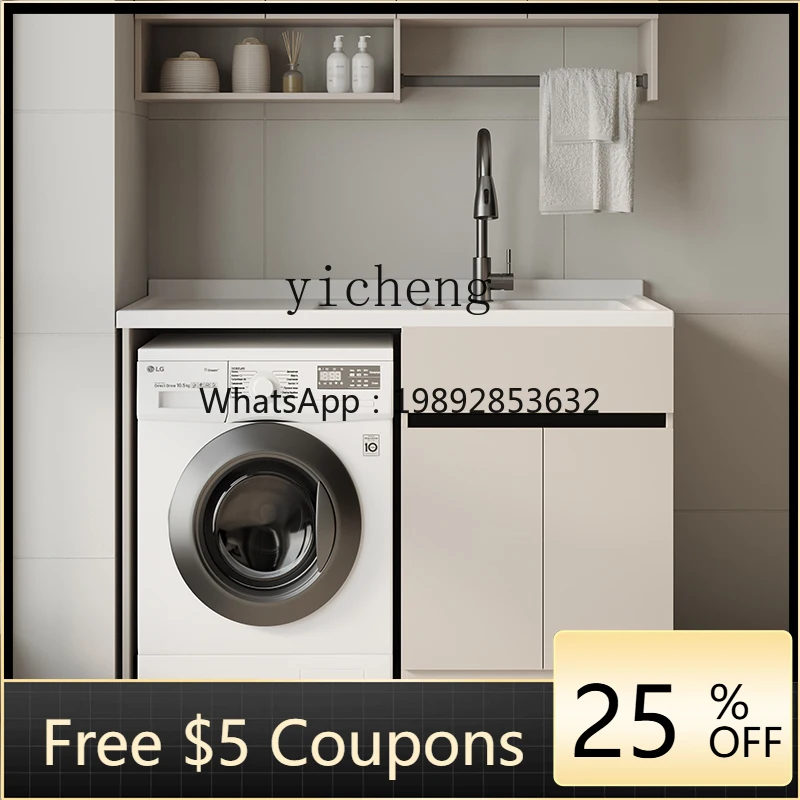 

AA balcony washing machine cabinet significant other integrated washbasin cabinet combination with rubbing board basin