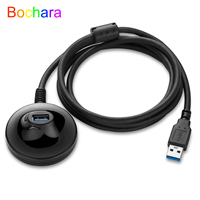 Bochara USB 3.0 USB 2.0 Extension Cable Male to Female With Base Stand Foil+Braided Shielded 1.5m