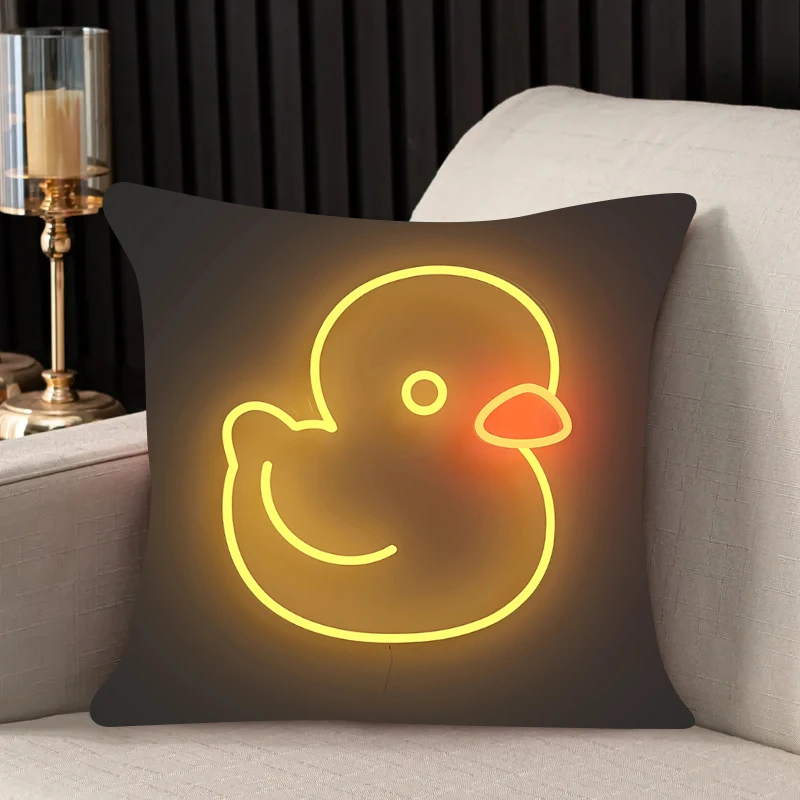 Pillow case Little Yellow Duck Double-sided Printed Sofa Cushion Cover Headrest Backrest Chair Cushion Cover 40x40 Custom Gift