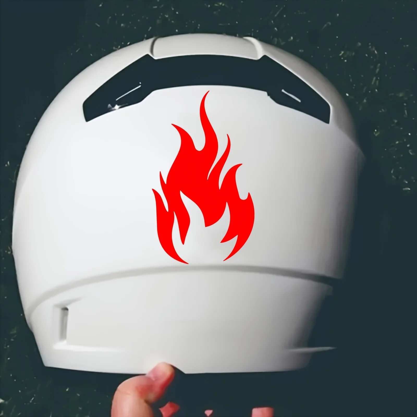 1PC Red Black Flame Sticker Reflective Vinyl Decal Waterproof Helmet Motorcycle Car Laptop PVC Decoration