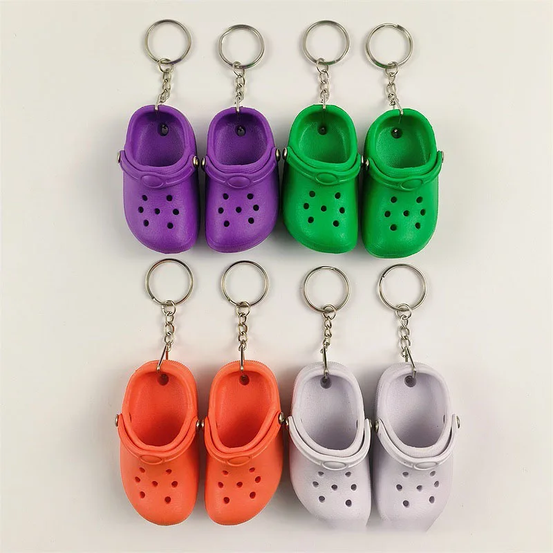 2 pz/paia carino 3D Mini Eva Beach Hole Little Shoe portachiavi per ragazza regalo accessori portachiavi portachiavi galleggiante Charm