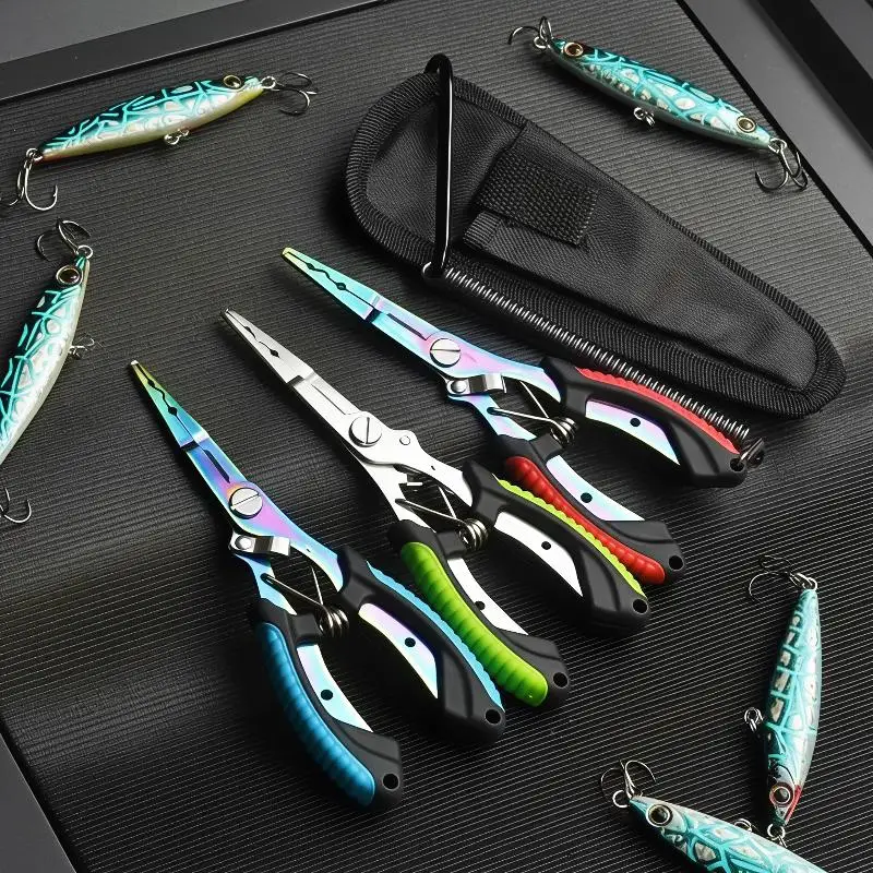 Fishing Pliers 1Pcs Stainless Steel Titanium Color Eagle Beak Anti-slip Fish Control Gripper for Freshwater Saltwater Angling