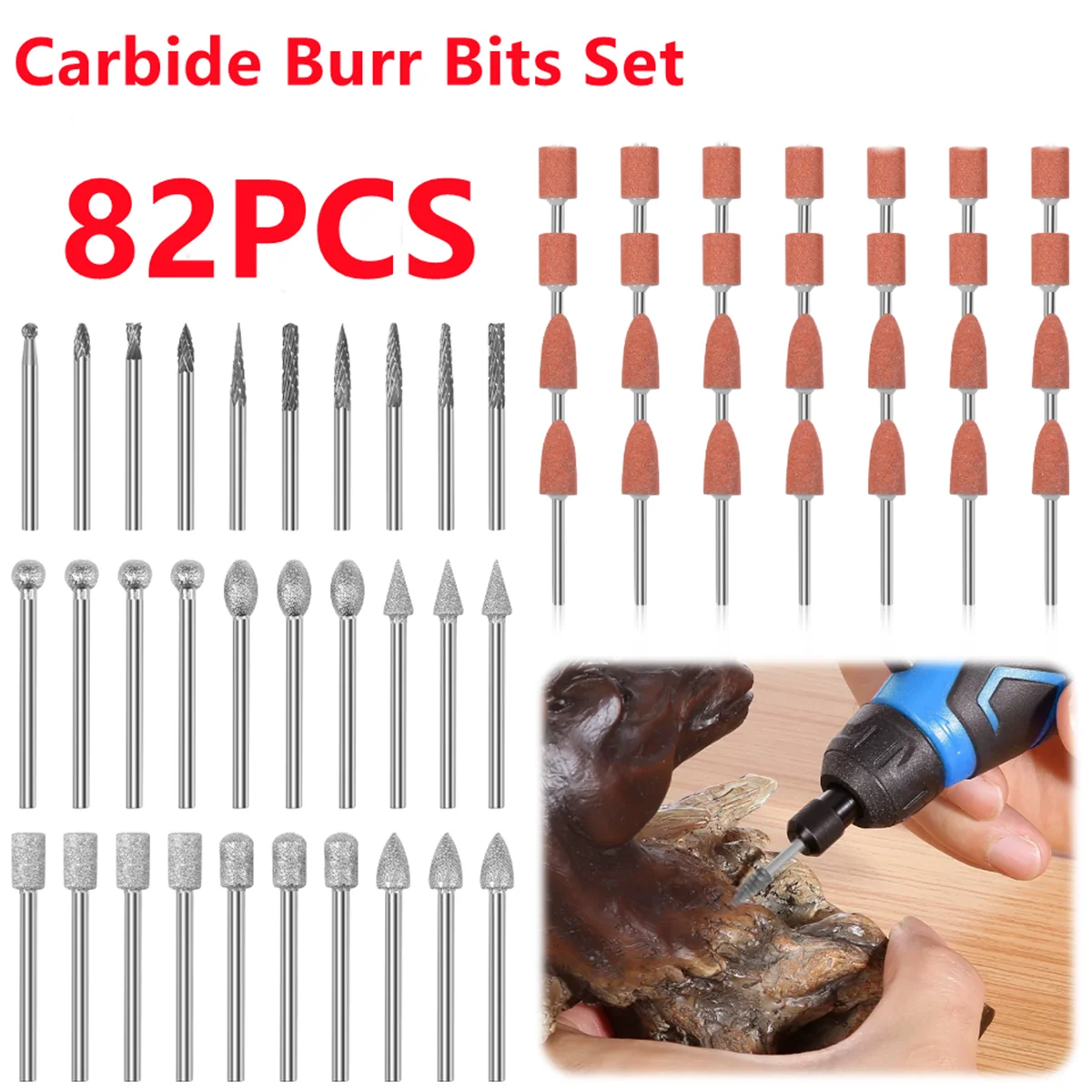 

20pcs Alloy tungsten steel Drill Grinding Bit Set Mini Drill Burrs Bit Set for Dremel Rotary Tool Grinding Accessories 3mm Shank