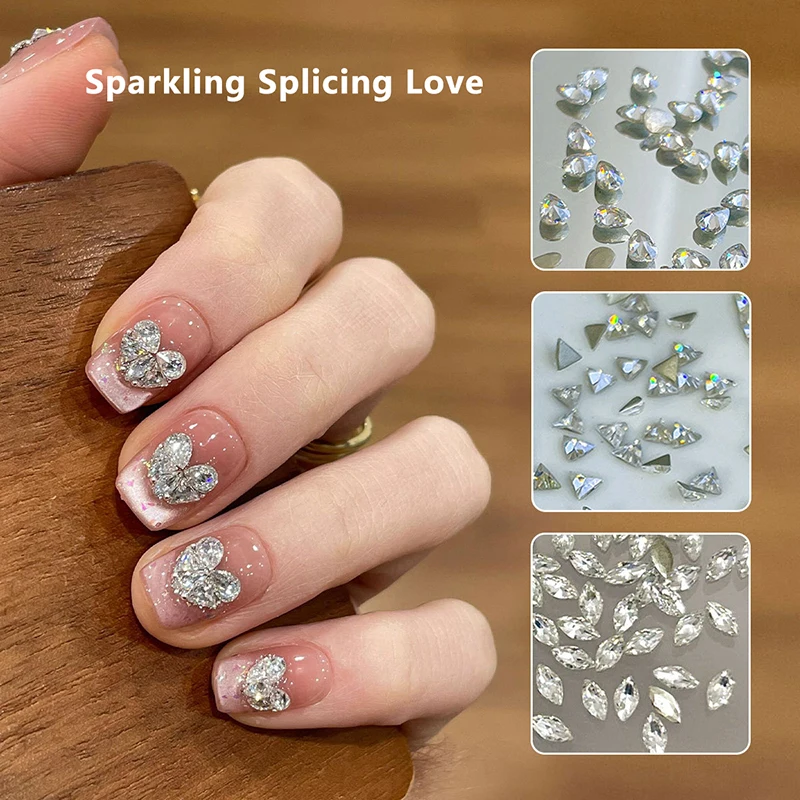 

1 коробка блестящие мини-сердечки для дизайна ногтей стразы ювелирные украшения маникюрные украшения