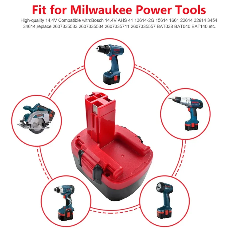 for Bosch 14.4V 4800MAH 6800MAH 9800MAH Ni-MH Battery D70745 2607335273 BAT038 BAT140 BAT040 BAT041 BAT159 2607335465 26073356