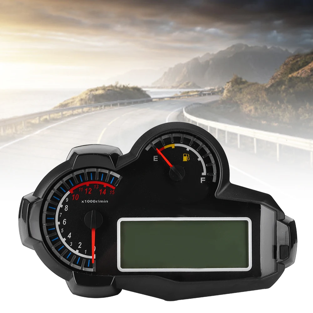 DC 8-12V Universal Digital Motorcycle Speedometer 2/4 Cylinder 14000RPM Tacho Odometer Car Oil Quantity and Water Temperature