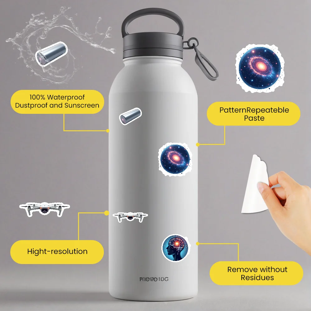 35-70 قطعة ملصقات الخيال العلمي المستقبلي استكشاف عالم التكنولوجيا والفضاء القرطاسية ملصق مكافأة Diy بها بنفسك الأمتعة لوح التزلج