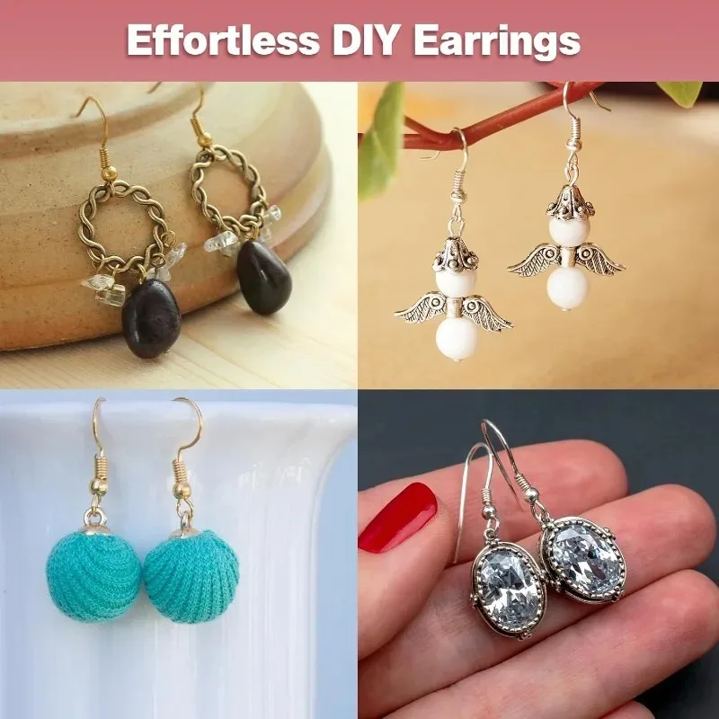 925 خطاف القرط الفضي لصنع المجوهرات 300 قطعة Findings بها بنفسك هيبوالرجينيك الذهب القرط النتائج مع حلقات الانتقال القرط ظهورهم عدة #4