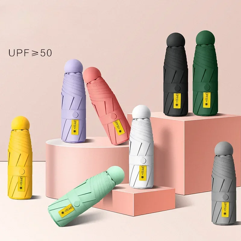

Folding Lightweight Mini Umbrella Rain Women Portable Travel Capsule 5 Folding Women Umbrella Windproof Umbrellas Parasol 우산