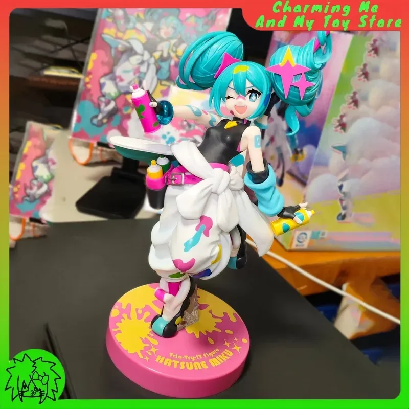 하츠네 미쿠 피규어 페인팅 걸 시리즈 PVC 19cm 상품 컬렉션 디스플레이 액션 피규어 애니메이션 장난감 선물 공식 재고 있음