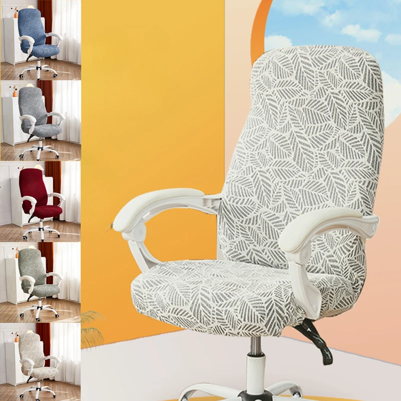 

Jacquard Leaves Gaming Chair Cover Washable Computer Chair Seat Case Elastic Office Chair Protector Sillas De Oficina