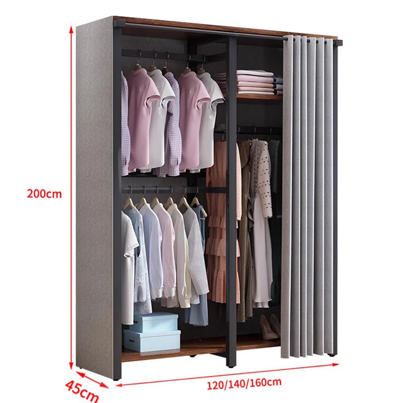 

ZAesthetic Crafts Rack Heavy Duty Clothes Rack Space Saving Display Wooden Cabinet Organizer Storage Cabinet Bedroom FurnitureZ