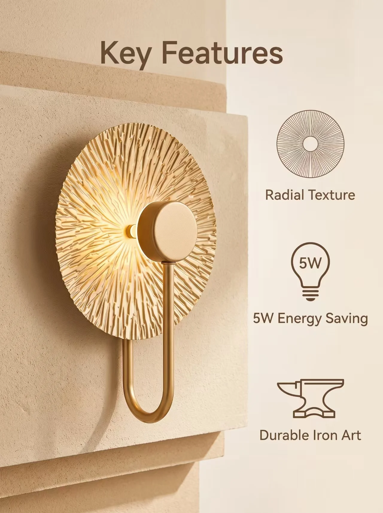 Bedside Wall lamp Leaf lamps bedroom, living room, background wall, corridor Atmosphere Wall light