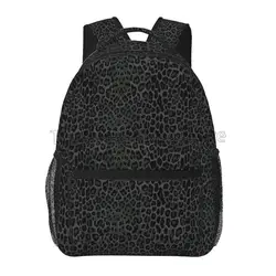 Black Leopard Print Travel Backpacks School Bag Lightweight Student Bookbag Unisex Laptop Daypack for Travel Hiking Camping