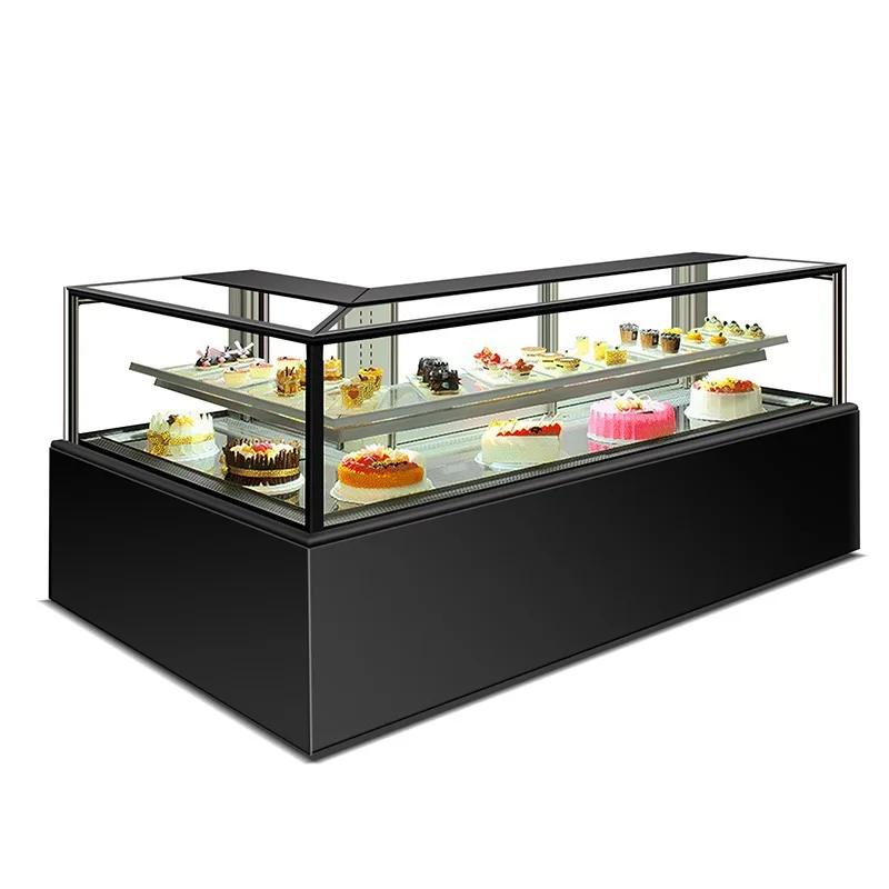 Corner Cake Cabinet L-shaped Refrigerated Cabinet Mousse Pastry Cabinet Dessert Fruit Fresh Pastry 7-shaped Corner Display Cabin