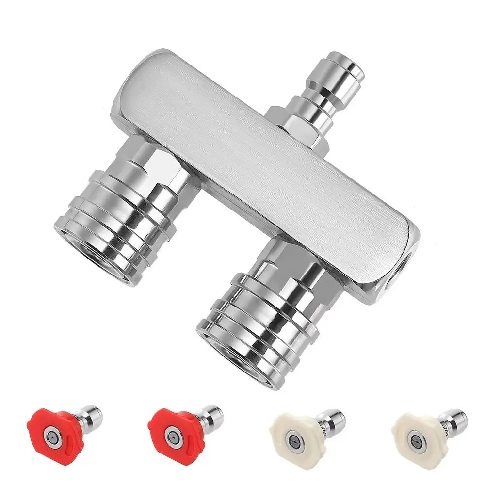 Stainless Steel Pressure Washer Tip 4000 PSI 2-in-1 Design High Pressure Washer Connector Ultra-high Pressure High-Power
