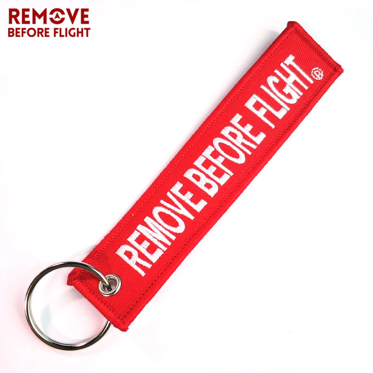 Remove Before Flight Embroidery Key Fobs Key Tag Motorcycles Cars Backpack Chaveiro Keychain For Friends Fashion Key Ring Gifts