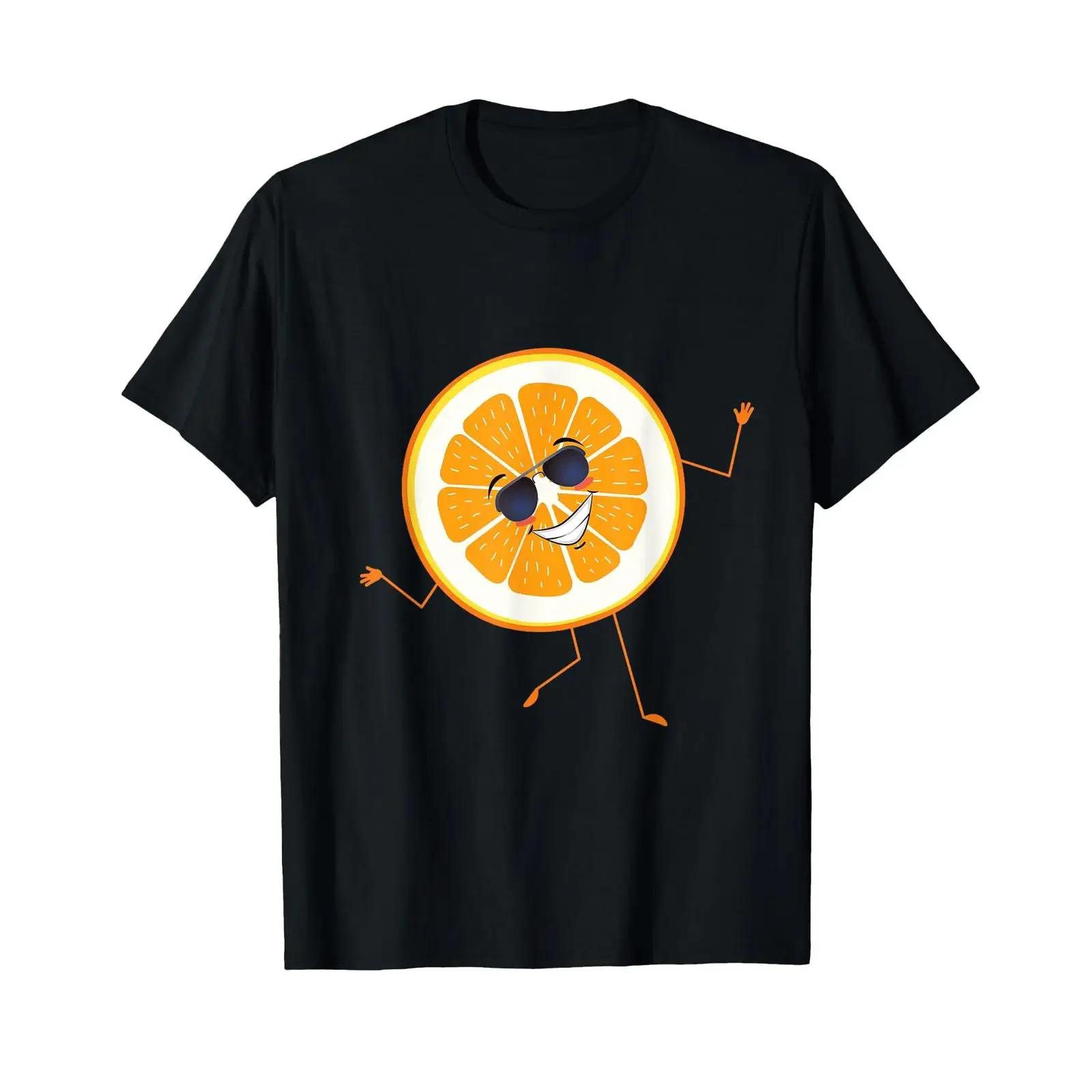 Dab Orange Slice Dancing Dabbing Fruit T Shirt black vintage Washed Top For Everyday Wear streetwear homme graphic Slightly