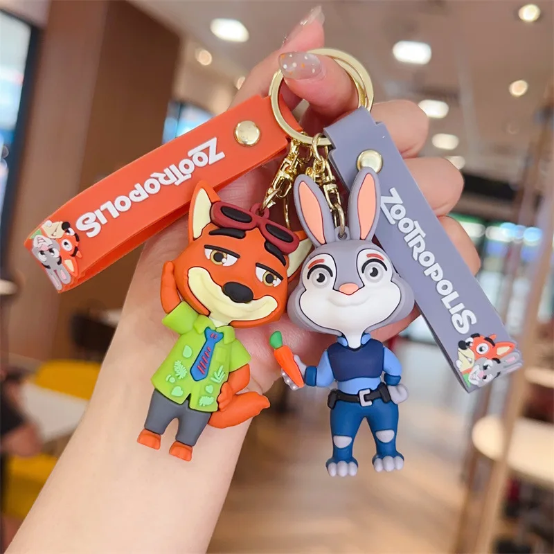 الجملة ديزني المفاتيح الكرتون فيلم Zootopia مفتاح سلسلة جوديث نيك كيرينغ حقيبة الظهر حامل مفاتيح السيارة اكسسوارات الهدايا