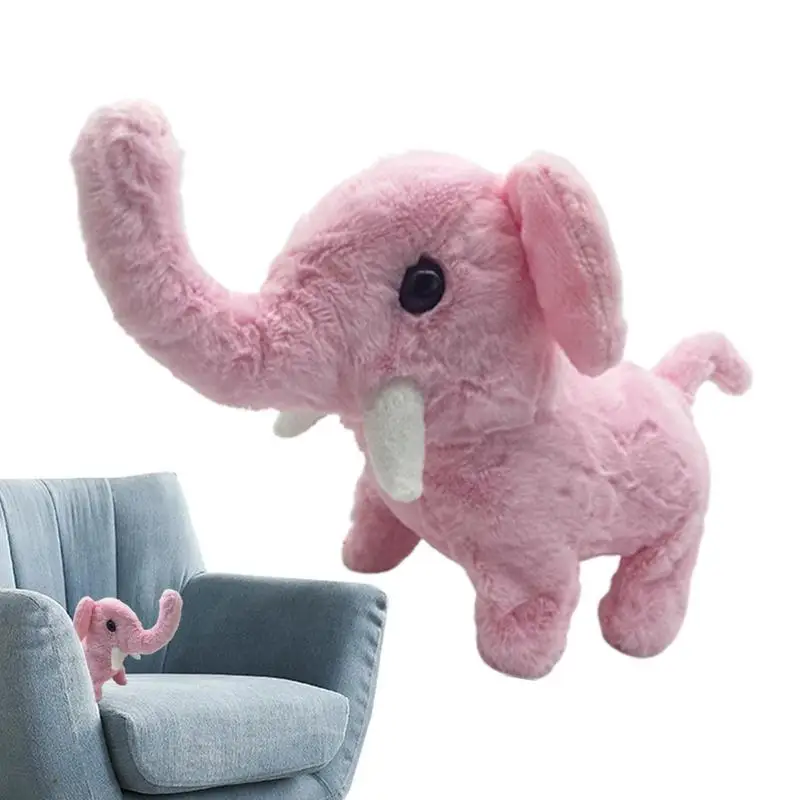 Jouet en peluche éléphant pour animaux de compagnie, animal de compagnie de simulation électronique mignon, robot Kawaii, coule, déplacement automatique, beurre en peluche