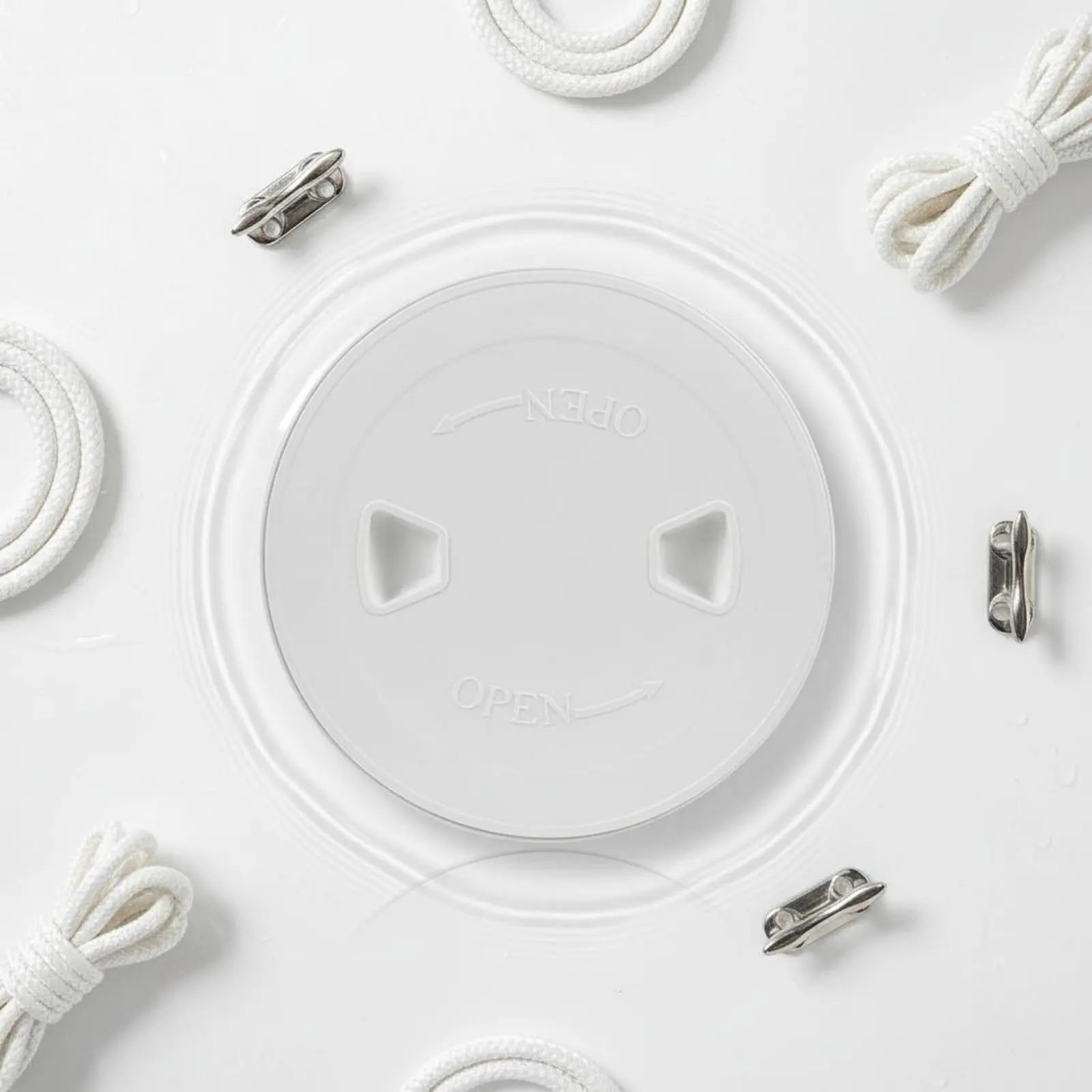 White Boat Inspection Port Easy Installation Round Inspection Cover Plate Cover Boat Deck Entry Plate Twist Release Lid