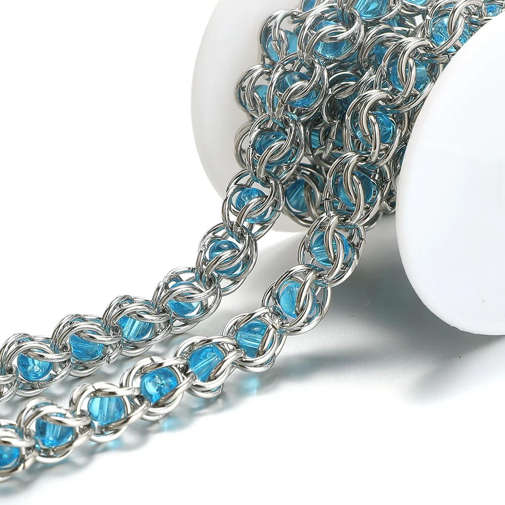 

1 Meter Stainless Steel Round Beads Chains 10mm Handmade Chains for DIY Punk Style Necklace Bracelet Making Jewelry Components