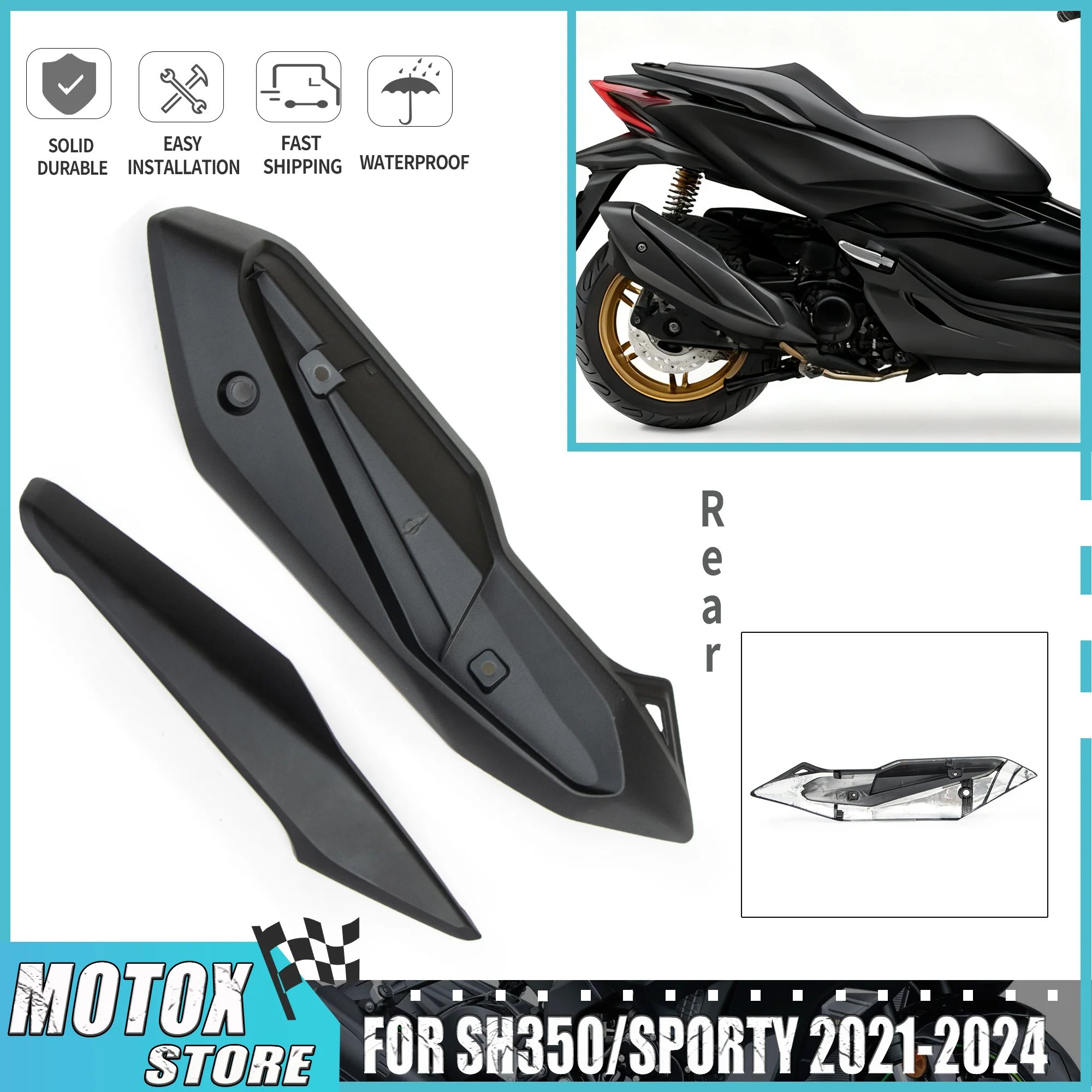 

Аксессуары для мотоциклов, пригодные для HONDA SH 350 Sporty 2021-2024, защита, теплозащитный экран, крышка выхлопной трубы, SH350 2022 2023