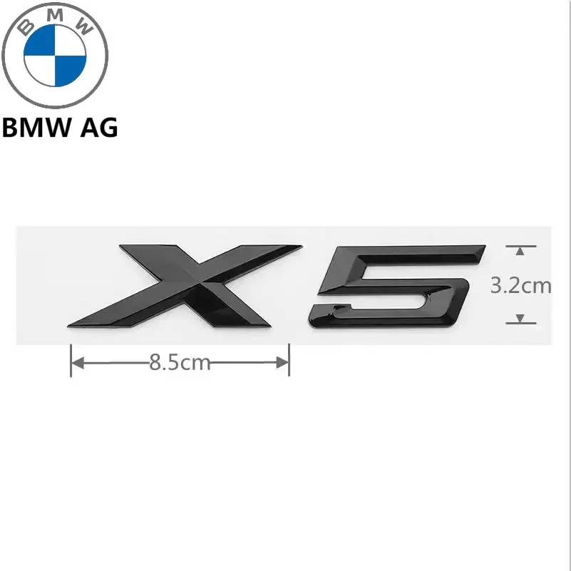 For BMW New X1 X2 X3 X4 X5 X6 X7 GT Logo Rear Trunk Emblem Badge 3D ABS Chrome Black Car Sticker Decals Car Styling Accessories