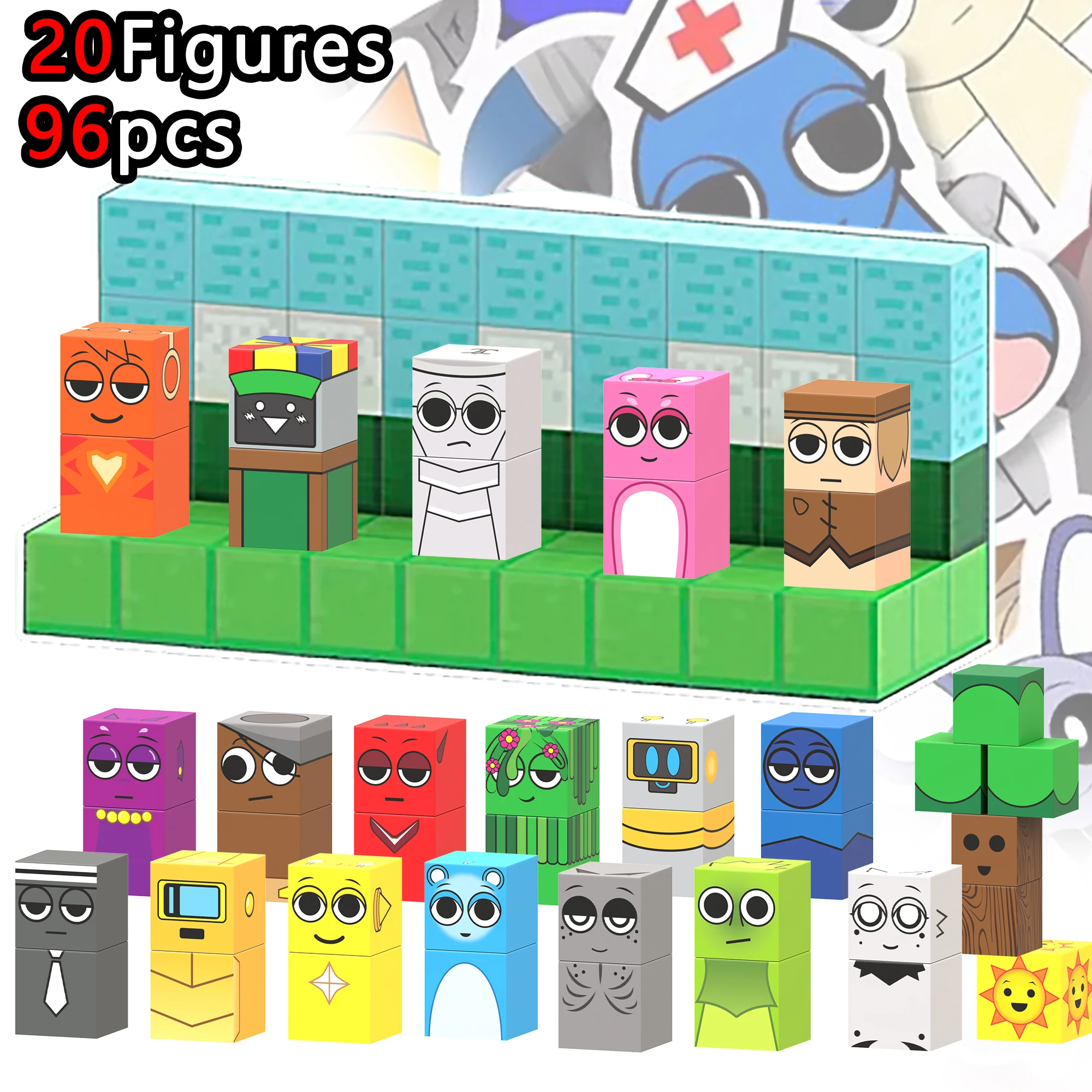 جديد Sprunki الإبداعية إيقاع صندوق المغناطيسي اللبنات لعبة التراص الحسية للأطفال هدية عيد ميلاد #2