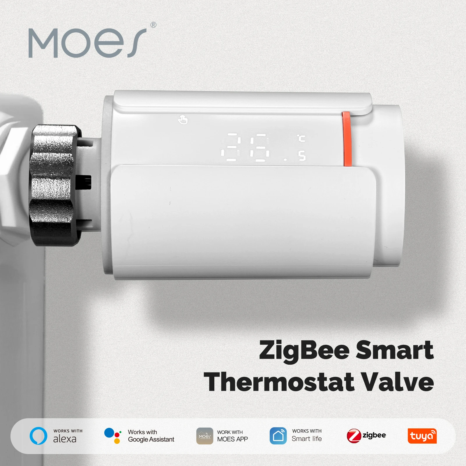 MOES ZigBee Smart Thermostat Valve Tuya Weekly Programmable Radiator TRV with Alexa Google Voice Control