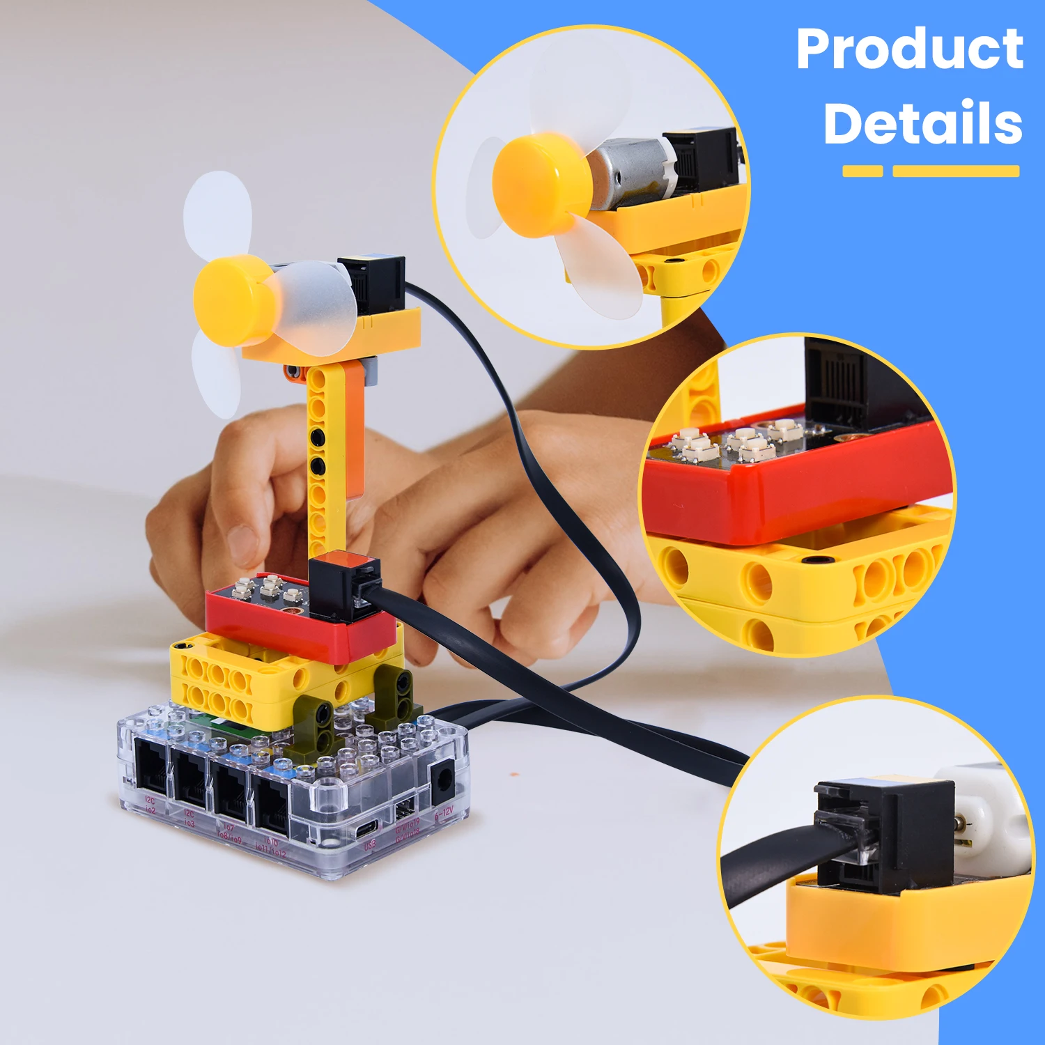 Kidsbits Stem Programming Starter Kit For Arduino Smart Fan Building Blocks Starter Kit Compatible With Lego DIY Learning Kit