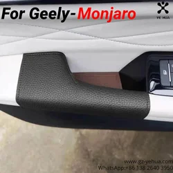 For GEELY Monjaro Manjaro Xingyue L 2022 2023 KX11 Door Handrail Stickers Protective Case Leather 4PCS Car Accessories