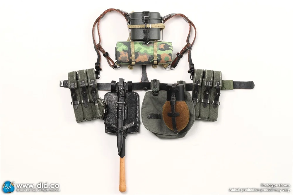 1/6 DID D80177 New Original Version Soldier Doll Toy Model X Y Waist Belt Bags Lunch Box Water Bottle Accessories For 12