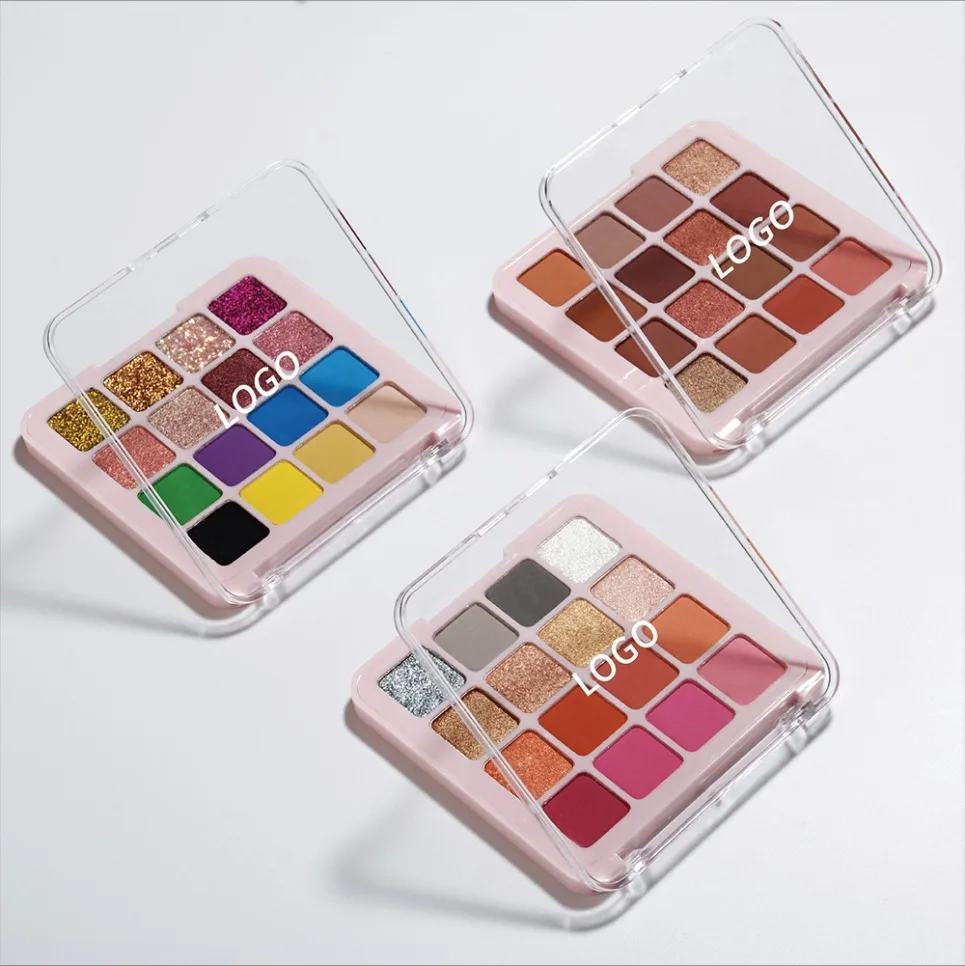 16 色マットメタリックグリッター防水アイシャドウパレットプライベートラベルヌードアイシャドウビーガンメイクアップ卸売カスタムロゴ