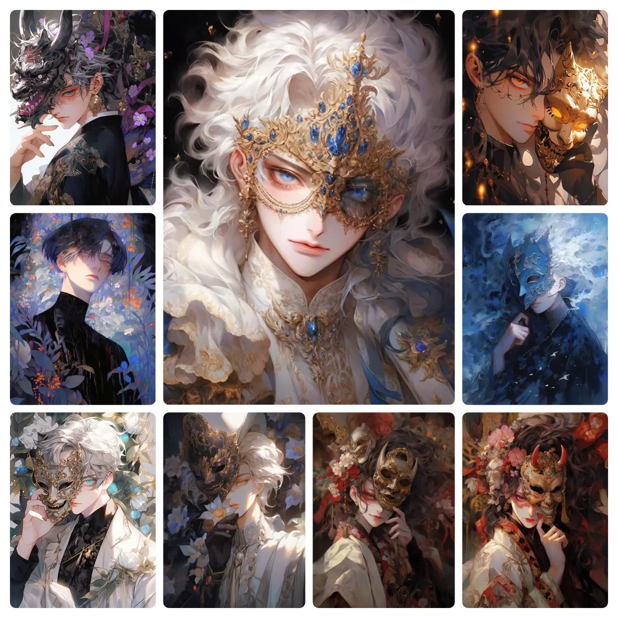 Jigsaw Puzzle  500/1000/1200/2000PCS Masquerade Mask Noble Character Gorgeous Vintage Fantasy Art Collectible Holiday Gift