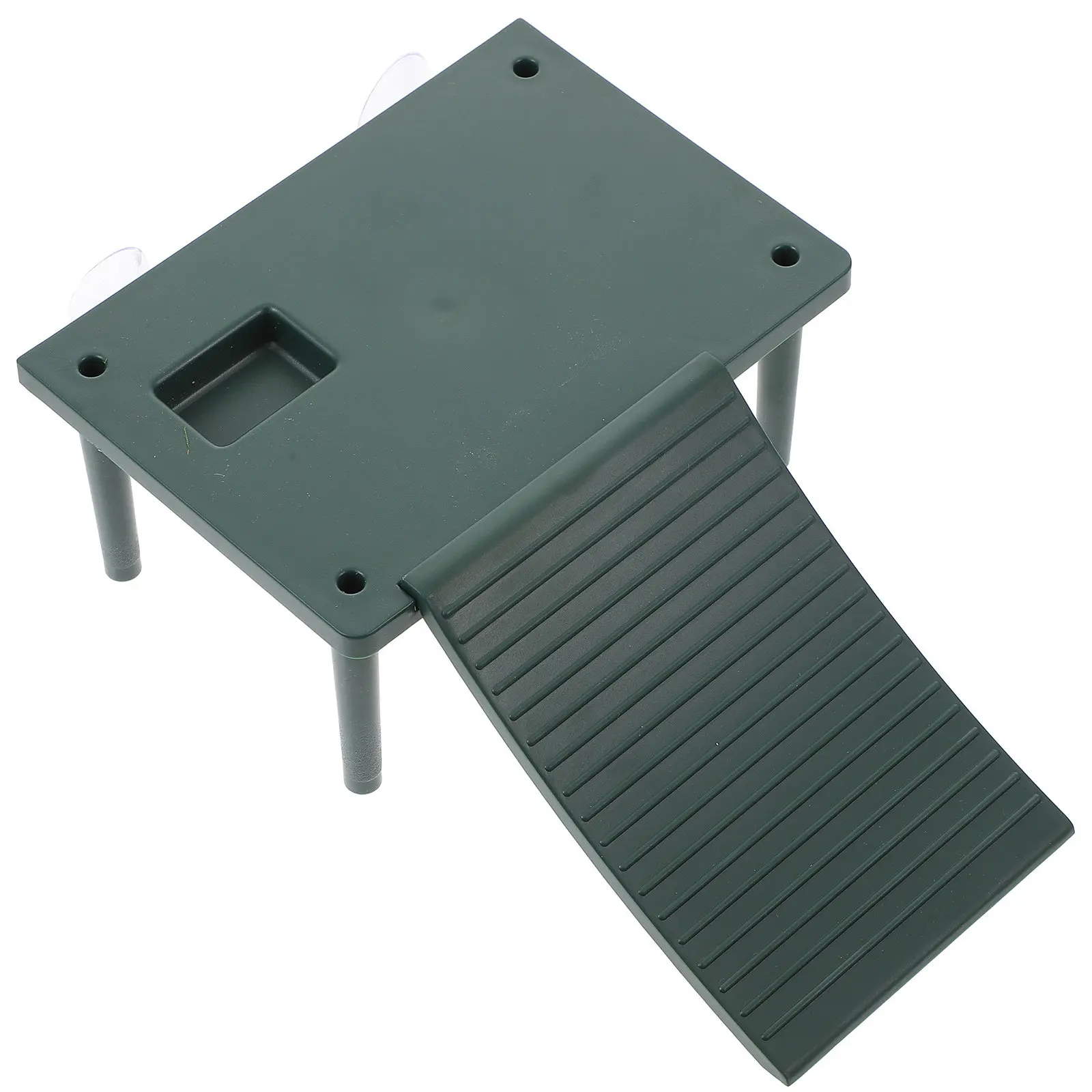 Turtle Basking Platform Green Plastic Decorative Tortoise Tank Resting Table Climbing Ladder Reptiles Floating Island Aquarium