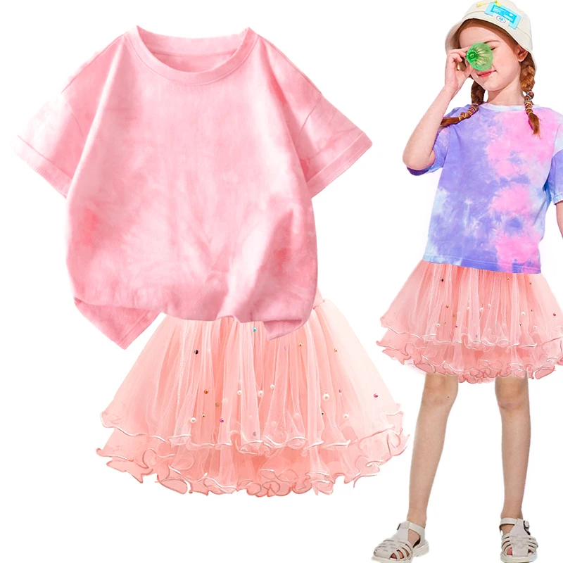 Moana Girls Princess Dresses Kids T Shirts Summer Outfits Cartoon T-shirt + Tutu Skirt Clothes Suit Children Party Clothing Set