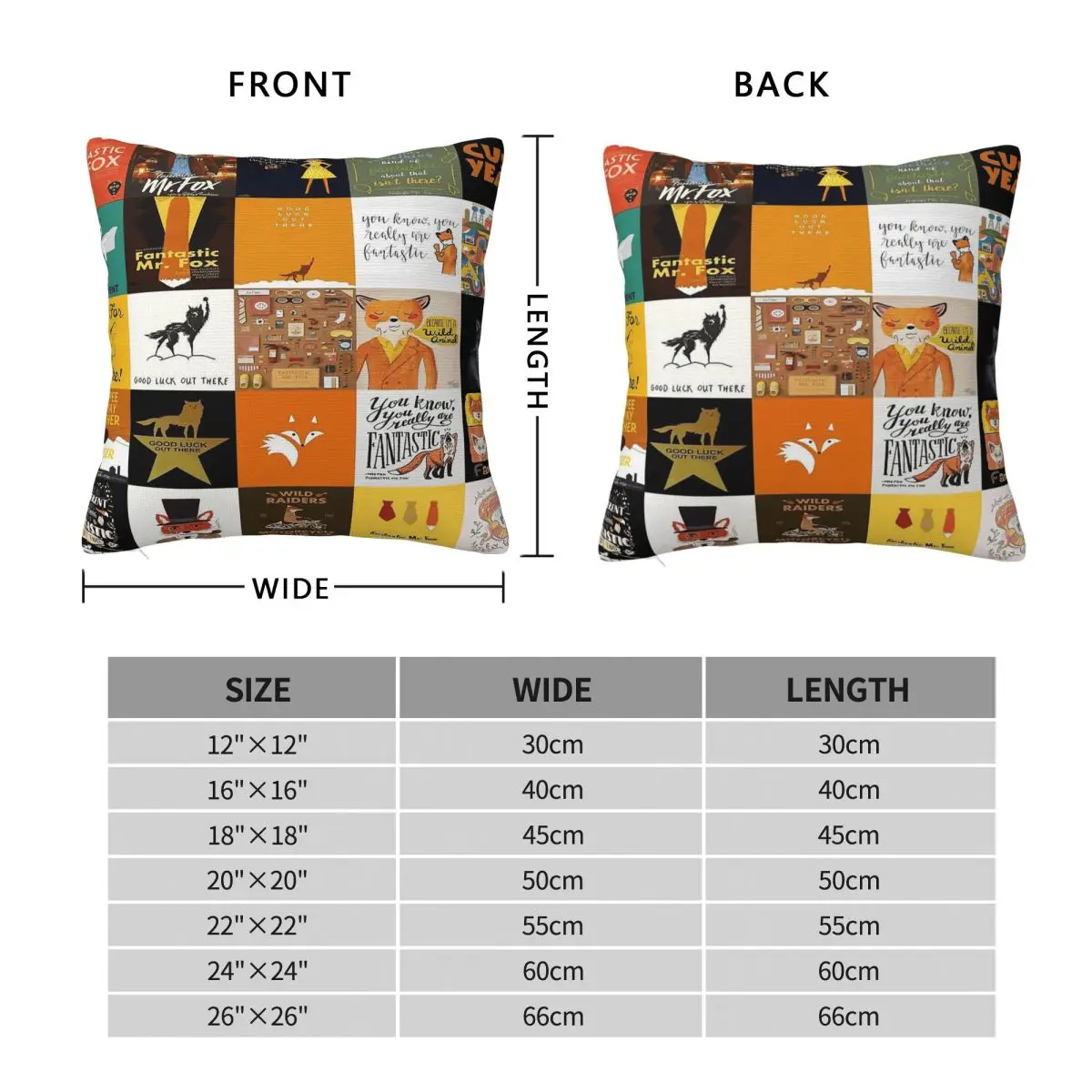 Fantastic Mr Fox Good Luck Out There Square Pillowcase Polyester Linen Velvet Printed Decorative Pillow Case Home Cushion Cover