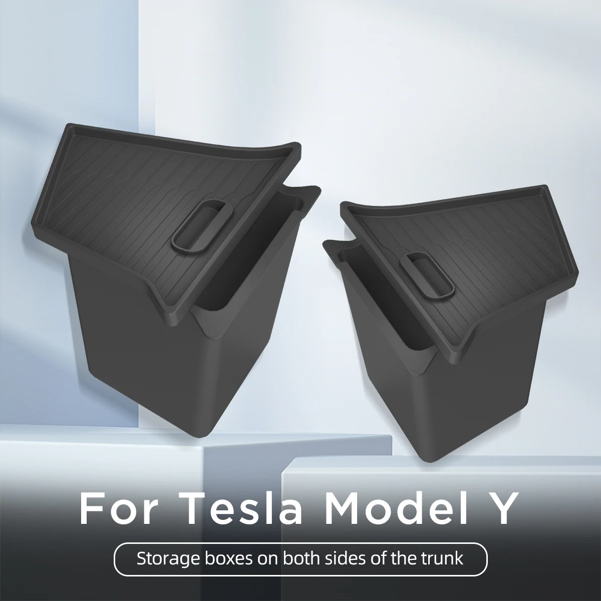 For Tesla Model Y Car Rear Trunk Storage Box Organizing Tidying Storage Box Auto Interior Accessories 2022-2024 2pcs