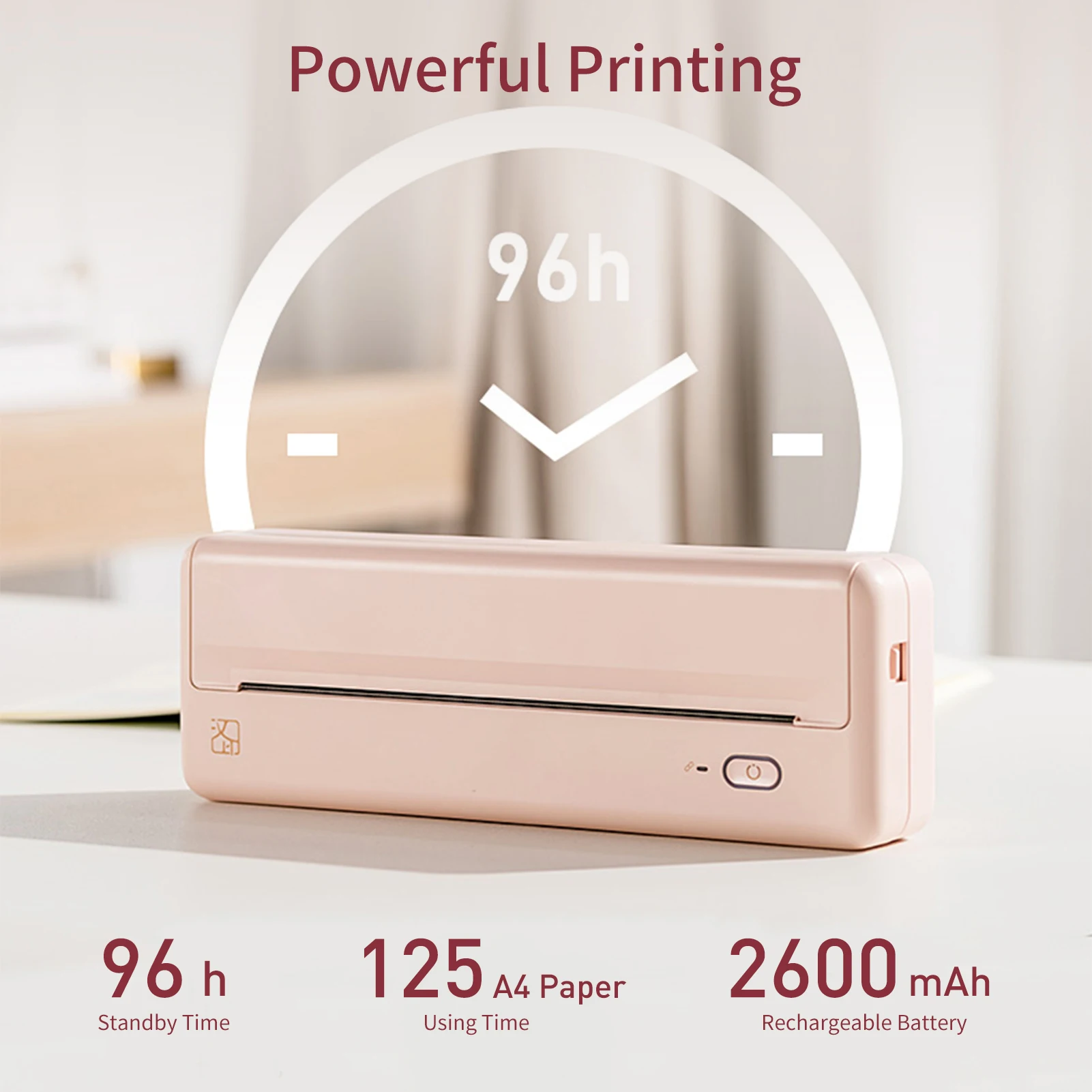 A4 Paper Printer Portable USB BT Wireless Thermal Transfer Printer Support Mobile Smartphone Android Printer