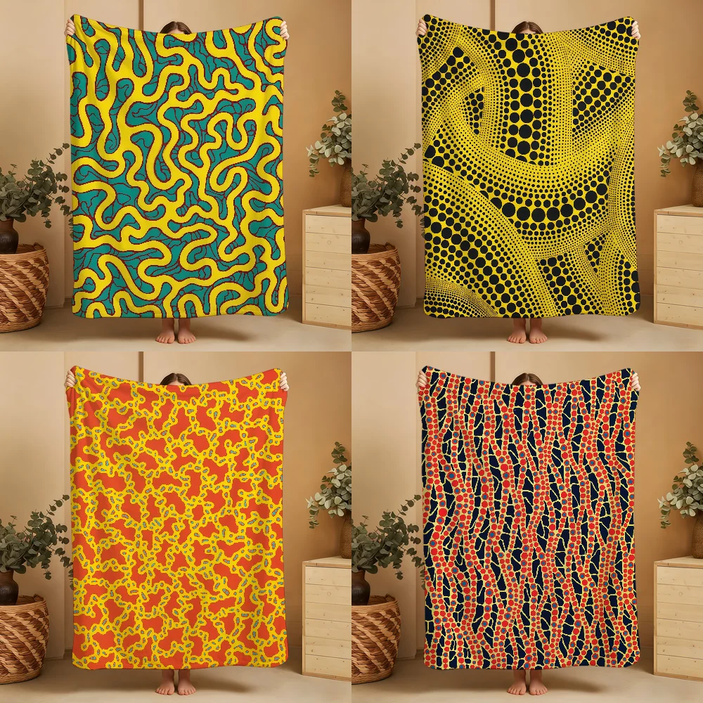 Y-Yayoi K-Kusama Art Blanket Soft Printed Flannel Warm Cozy Nap Bed Sofa Travel Camping Season Gift Adults Kids