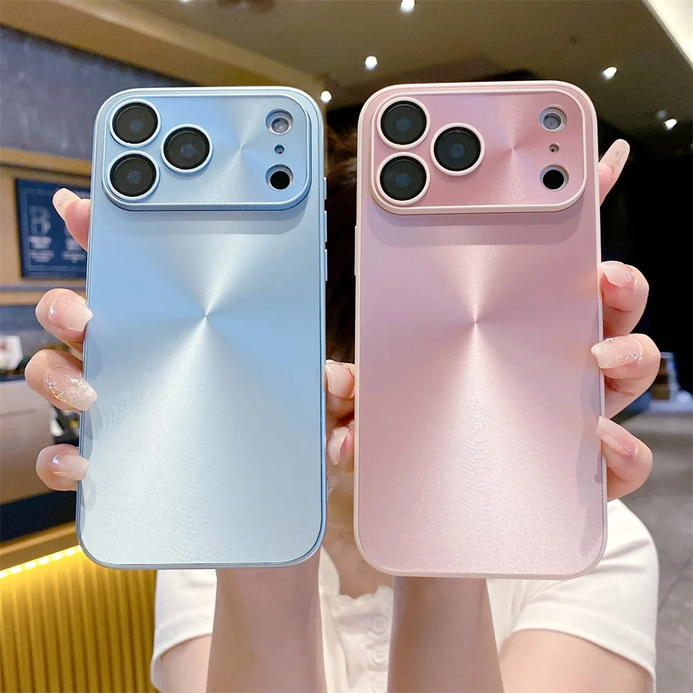 Luxury Laser Aurora Pattern Matte Case For iPhone 17 Air 16 15 14 Plus 13 12 11 Pro Max Soft Bumper Shockproof Armor Hard Cover