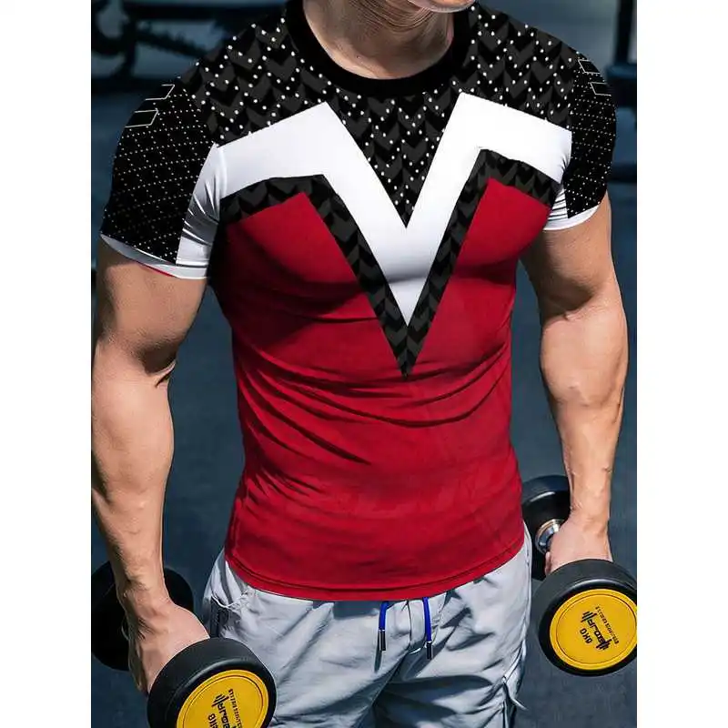 Men's fitness short-sleeve shirt with high elasticity, tight fit, accentuates muscle lines, quick-drying, breathable and sweat-w