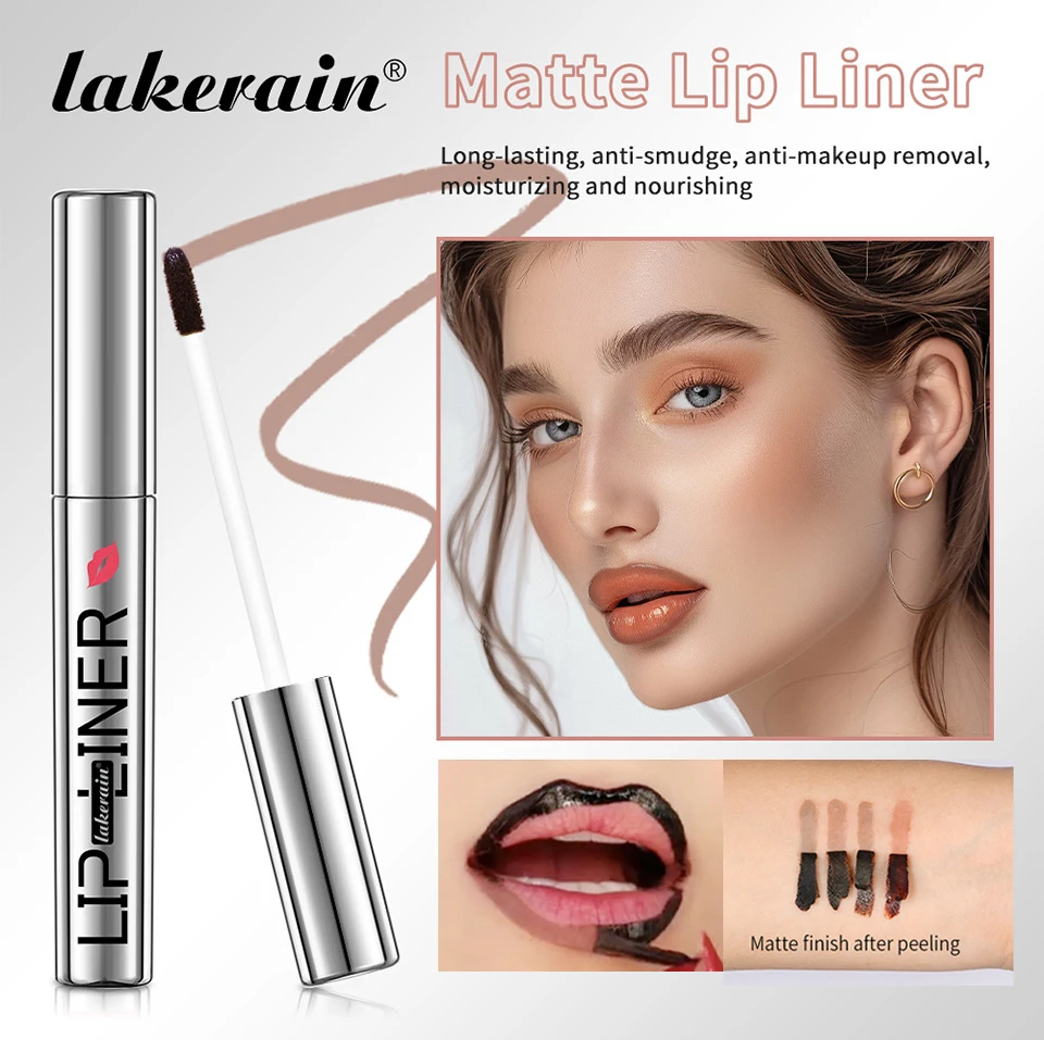 Lakerain-lápiz labial despegable, brillo de labios, lápiz labial mate, hidratante, nutritivo, maquillaje duradero a prueba de manchas