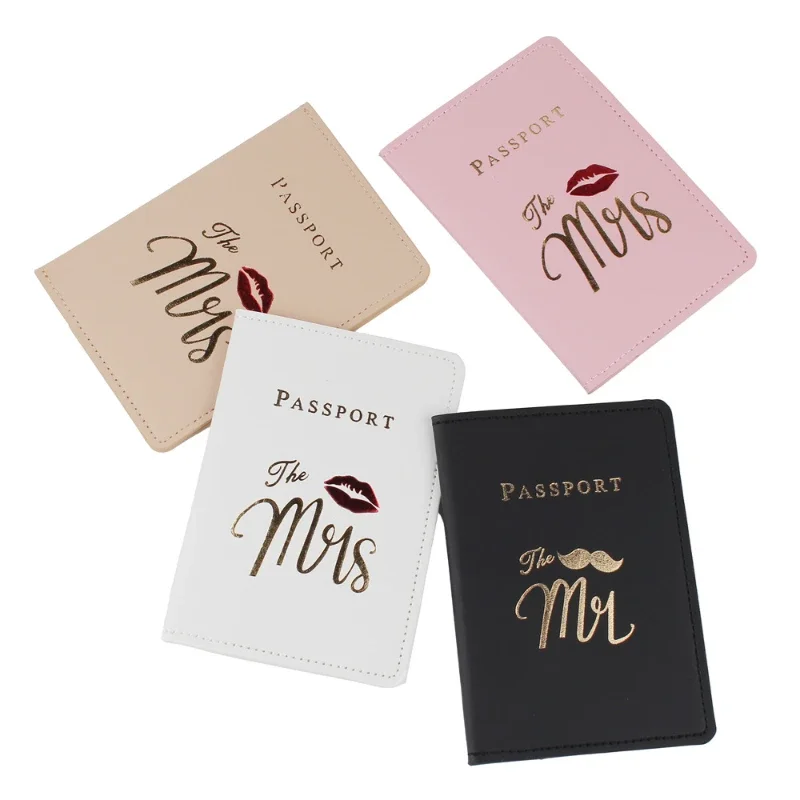 Mr/Mrs Couple Passport Cover Fashion Pu Travel Wallet Passeport Personnalisé Name Passport Holder Customizable Names