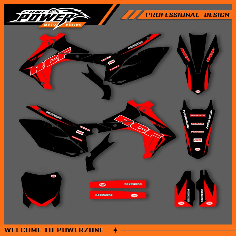 

POWERZONE Мотокросс команда графический фон наклейки наборы наклеек для HONDA CRF450R 2013-2016 CRF250R 2014-2017 по индивидуальному заказу 04