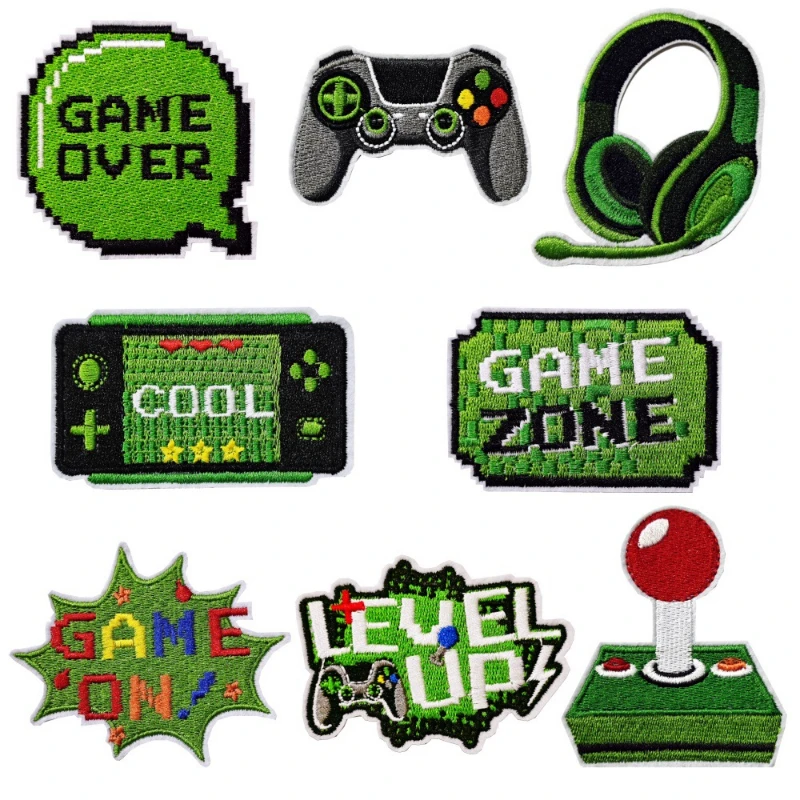 New Video Game Themed Embroidered Patches Multicolor Iron-On/Sew-On Appliqués for Clothing, Hats, Bags  Creative DIY Decorative