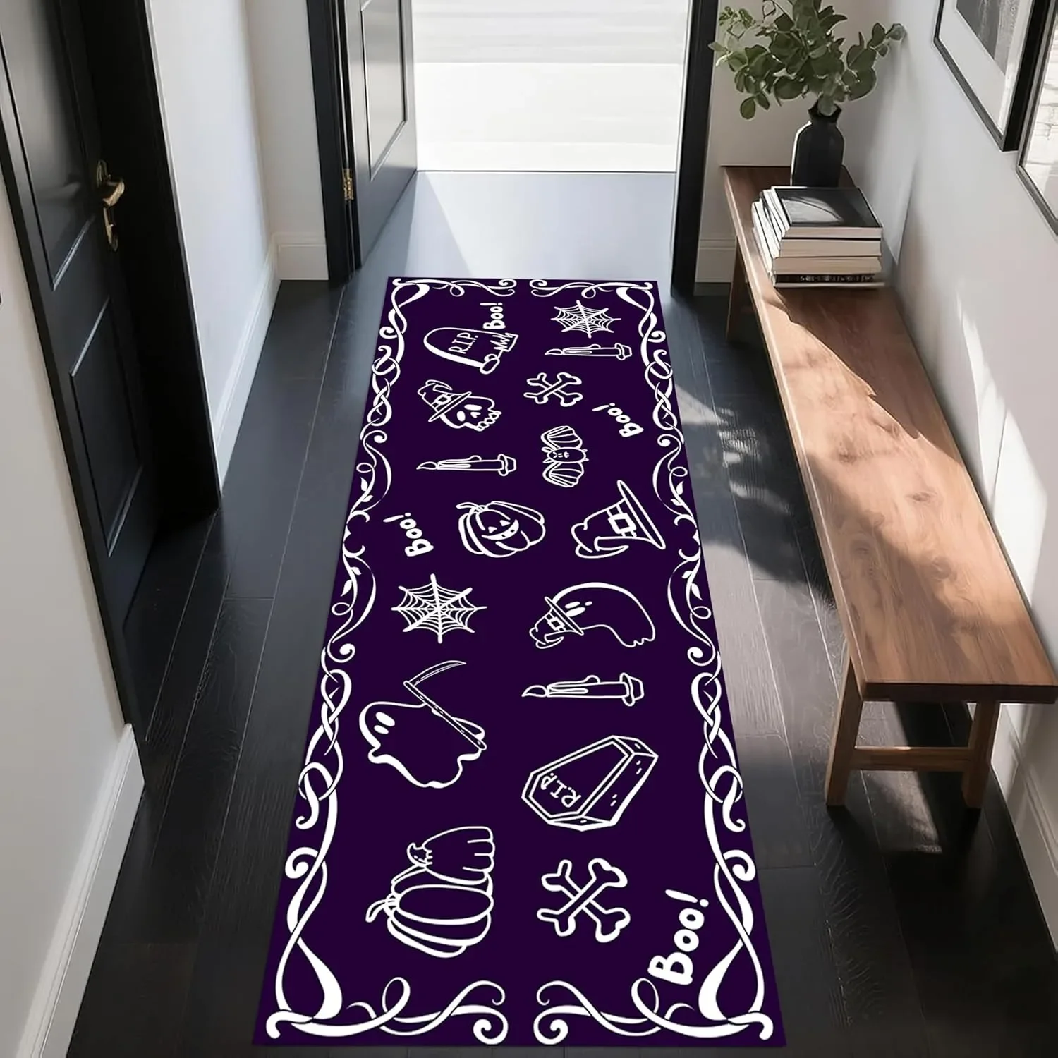 2D Crystal Blue River Stream Chasm Runner Rug Creative Corridor Floor Mat